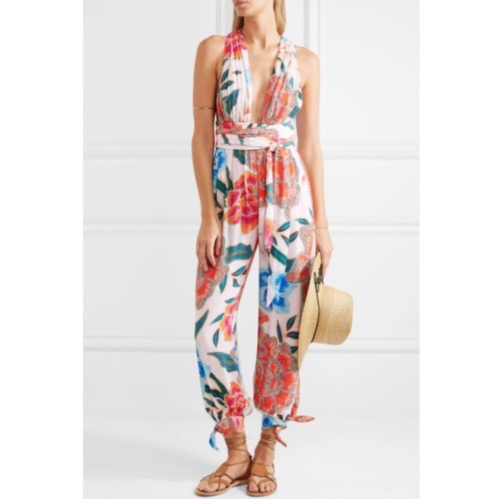 Mara Hoffman Wrap Back Jumpsuit Arcadia Coral L